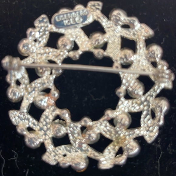 Vintage Eisenberg Ice Elegant Gold and Red Brooch - Picture 4 of 5